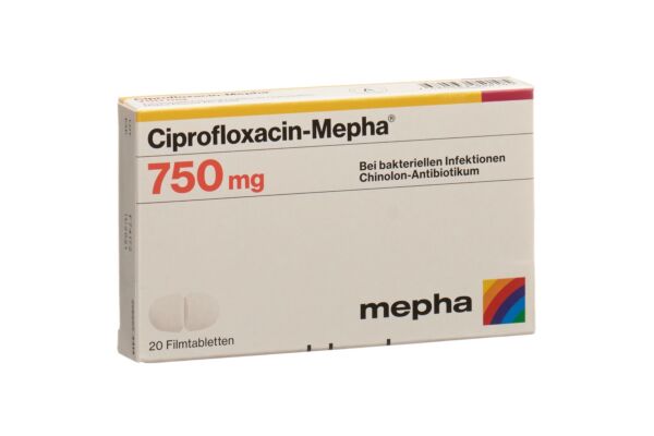 Ciprofloxacin-Mepha cpr pell 750 mg 20 pce