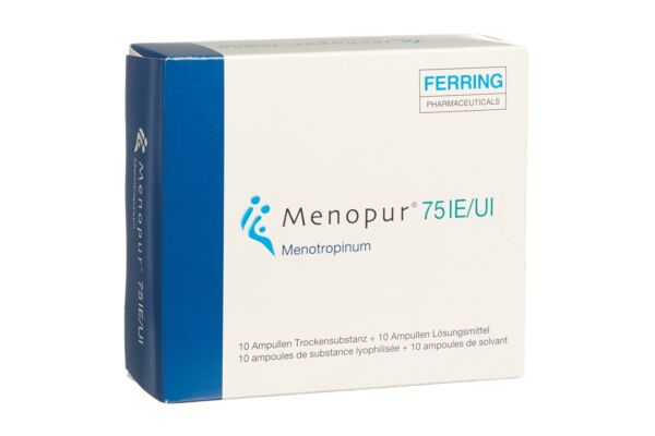 Menopur subst sèche 75 UI avec solvant amp 10 pce