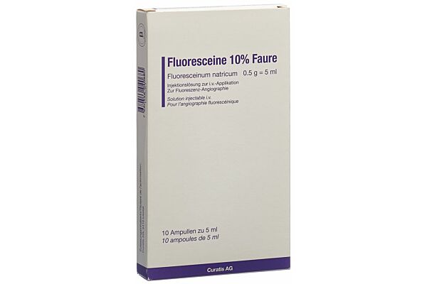 Fluorescéine Faure sol inj 10 % 10 amp 5 ml