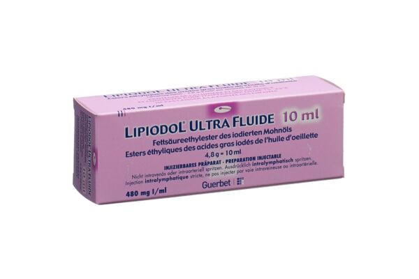 Lipiodol Ultra-fluide Inj Lös 4.8 g/10ml Amp 10 ml