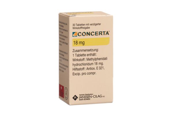 Concerta cpr ret 18 mg fl 30 pce