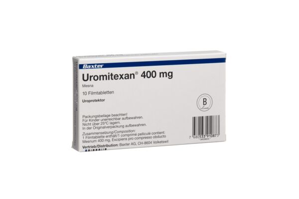 Uromitexan cpr pell 400 mg 10 pce