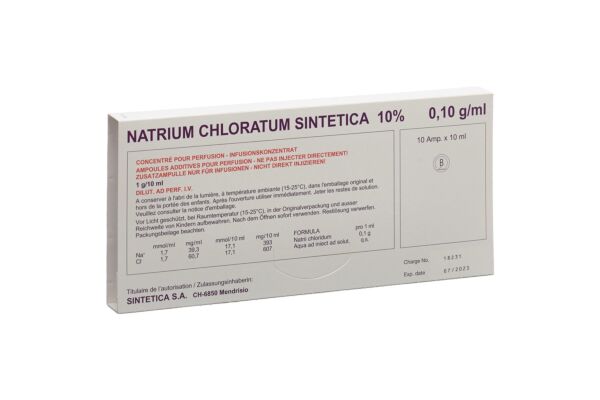 NaCl Sintetica Inf Konz 10 % 10ml Ampullen 10 Stk