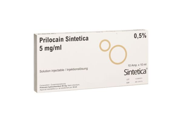 Prilocain Sintetica sol inj 5 mg/ml 10 amp 10 ml