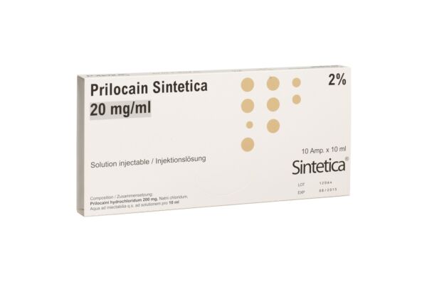 Prilocain Sintetica Inj Lös 20 mg/ml 10 Amp 10 ml