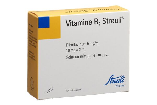 Vitamin B2 Streuli Inj Lös 10 mg/2ml 10 Amp 2 ml