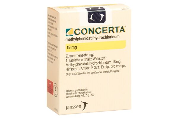 Concerta cpr ret 18 mg fl 60 pce