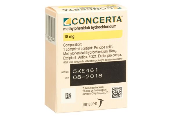 Concerta cpr ret 18 mg fl 60 pce