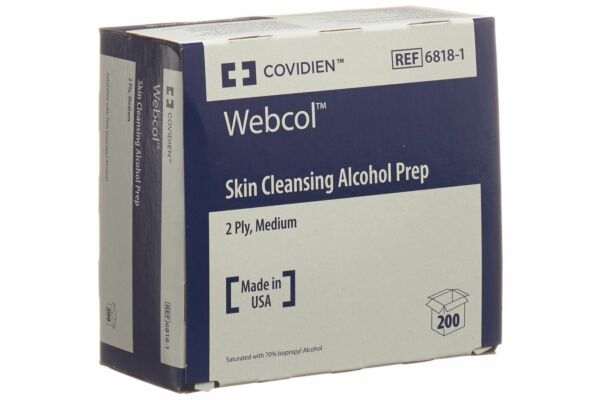 WEBCOL tampons alcool 3.3x3.1cm stéril 200 pce