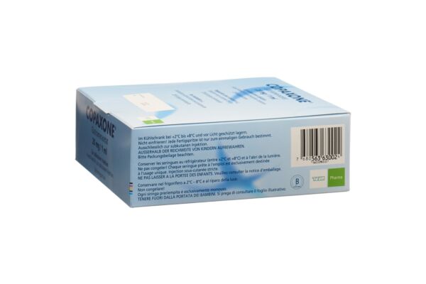 Copaxone sol inj 20 mg/ml seringue prérempli 28 x 1 ml