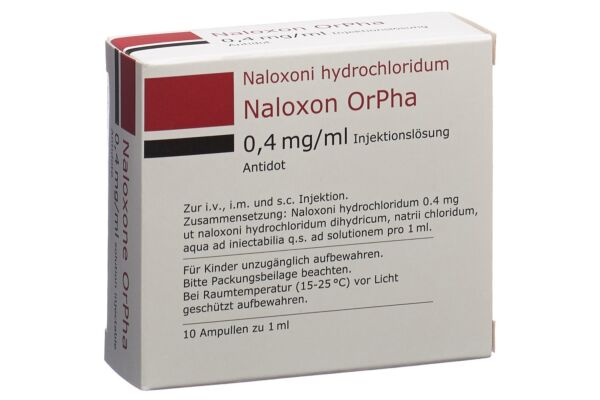 Naloxon OrPha Inj Lös 0.4 mg/ml 10 Amp 1 ml