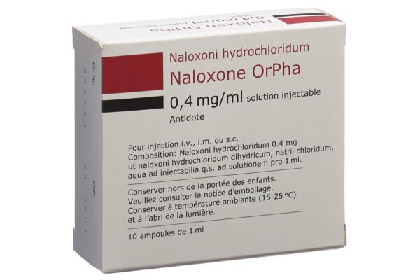 Naloxon OrPha Inj Lös 0.4 mg/ml 10 Amp 1 ml