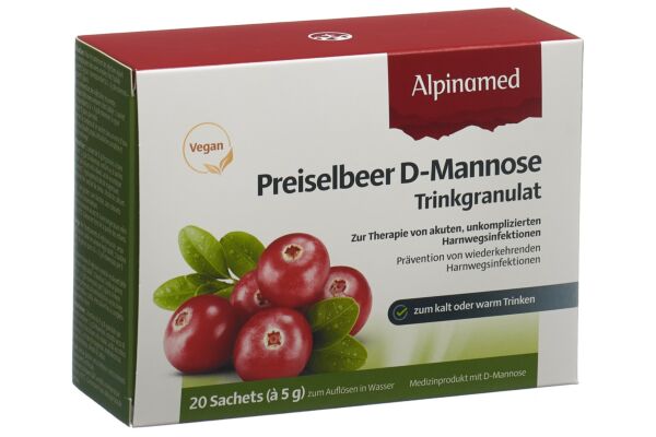 ALPINAMED Airelle rouge D-Mannose boisson instantanée en granulés 20 sach 5 g