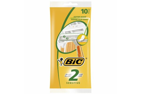 BiC 2 Sensitive 2-Klingenrasierer für den Mann 10 Stk