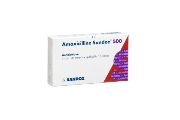 Amoxicilline Sandoz cpr pell 500 mg 20 pce