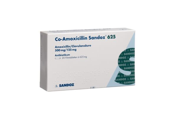 Co-Amoxicilline Sandoz cpr pell 625 mg 20 pce