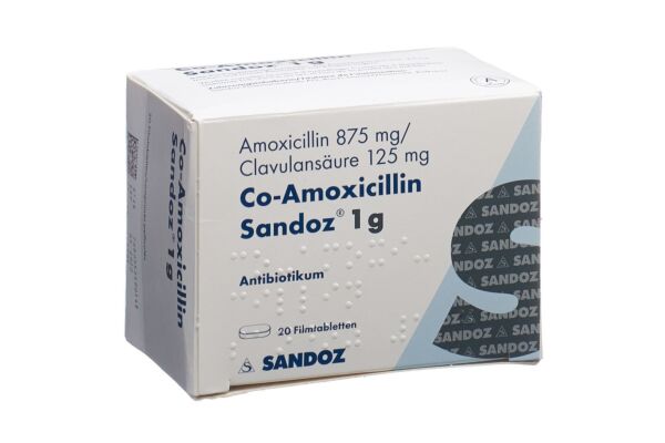 Co-Amoxicillin Sandoz Filmtabl 1 g 20 Stk
