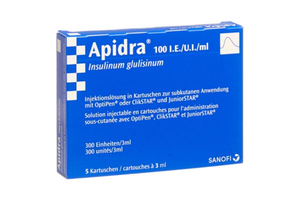 Apidra sol inj pour AllStar Pro/JuniorStar 5 cartouche 3 ml