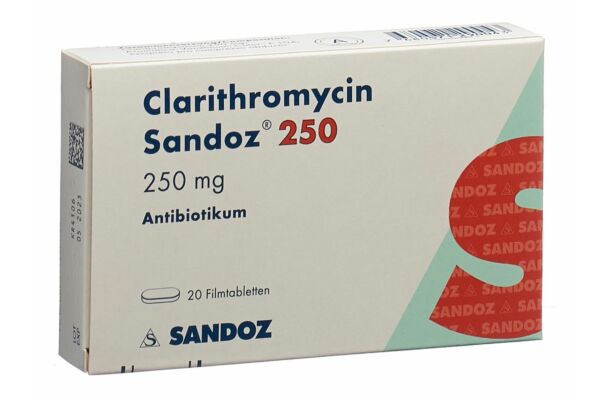 Clarithromycin Sandoz Filmtabl 250 mg 20 Stk