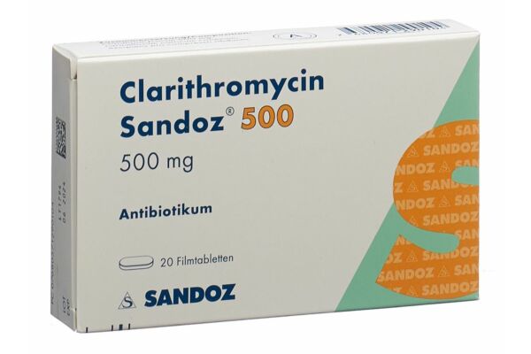 Clarithromycine Sandoz cpr pell 500 mg 20 pce