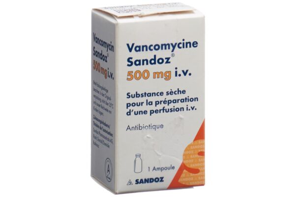 Vancomycine Sandoz subst sèche 500 mg i.v. flac