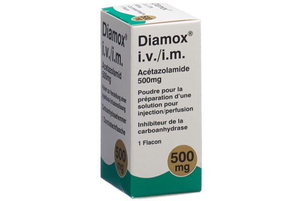 Diamox subst sèche 500 mg parentérale flac