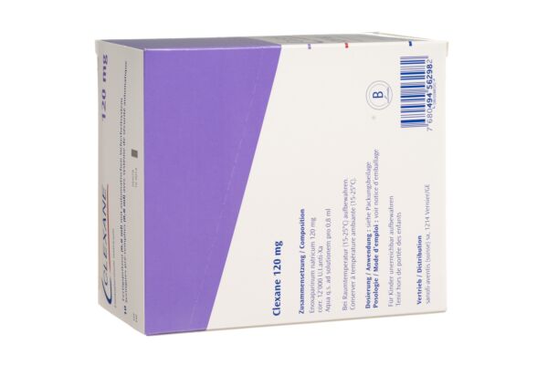 Clexane Inj Lös 120 mg/0.8ml 10 Fertspr 0.8 ml