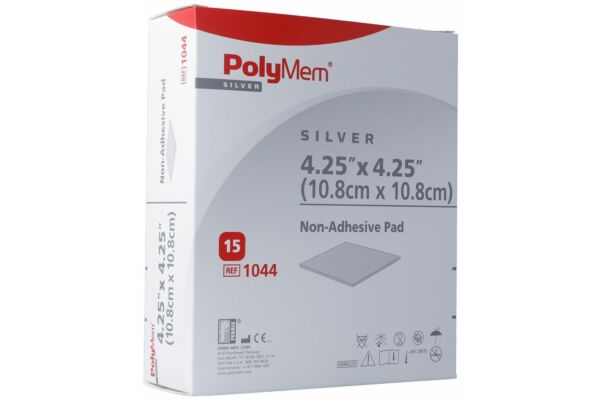 PolyMem Silver pansement en mousse 10.8x10.8cm non adhésif stérile 15 pce
