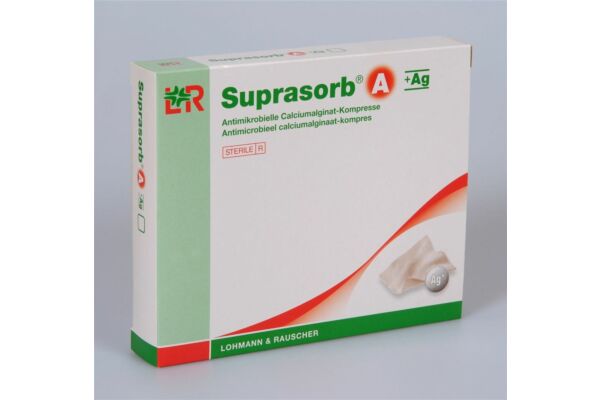 Suprasorb A +Ag compresses alginate calcium 10x20cm stérile 5 pce