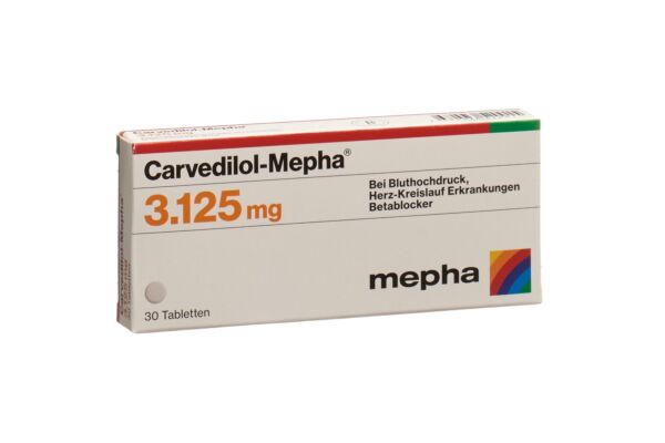 Carvedilol-Mepha Tabl 3.125 mg 30 Stk