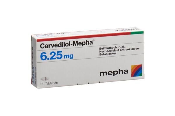 Carvedilol-Mepha Tabl 6.25 mg 30 Stk