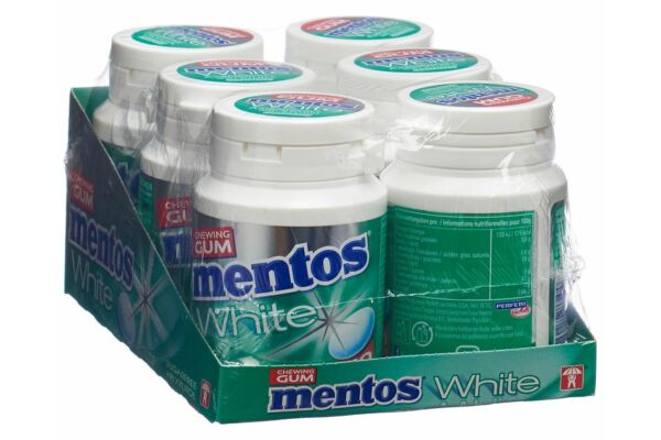 Mentos Gum White Green Mint 6 x 75 g