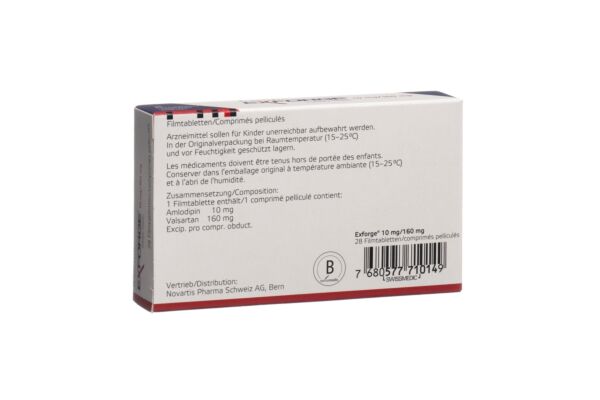 Exforge cpr pell 10mg/160mg 28 pce