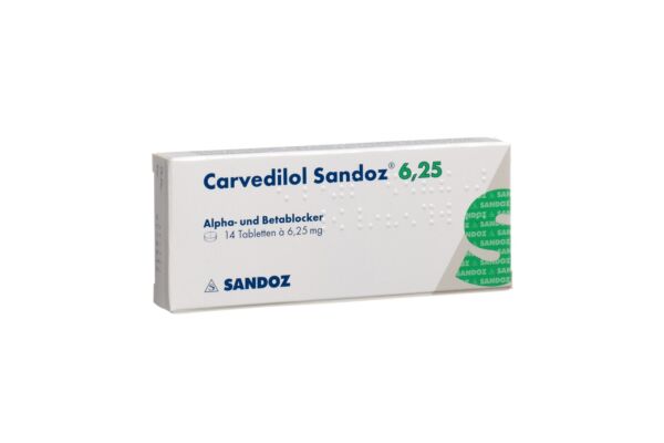 Carvedilol Sandoz Tabl 6.25 mg 14 Stk