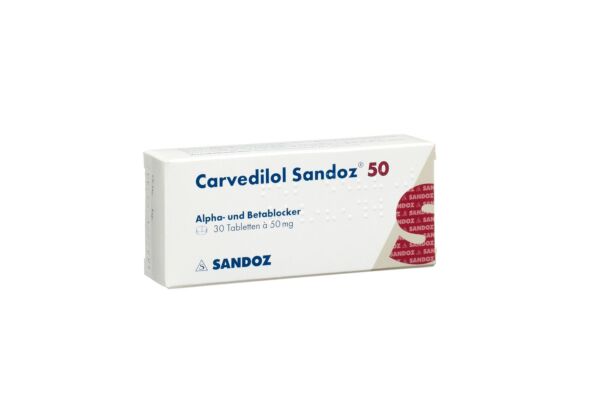 Carvedilol Sandoz Tabl 50 mg 30 Stk