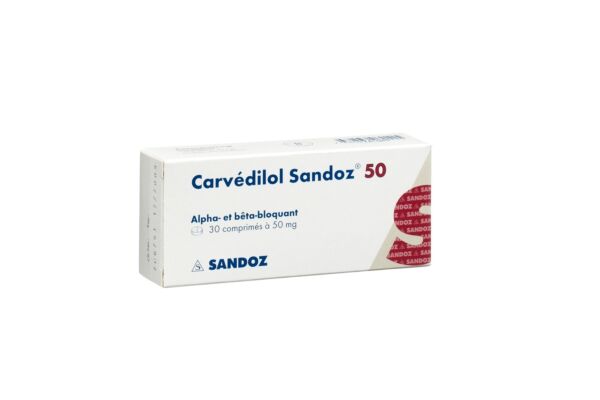 Carvédilol Sandoz cpr 50 mg 30 pce