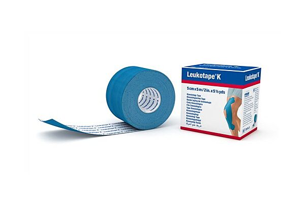 Leukotape K bande taping de kinésiologie 5mx5cm bleu