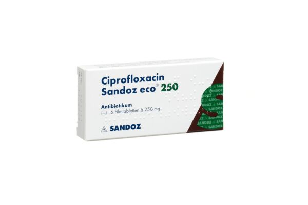 Ciprofloxacin Sandoz eco Filmtabl 250 mg 6 Stk