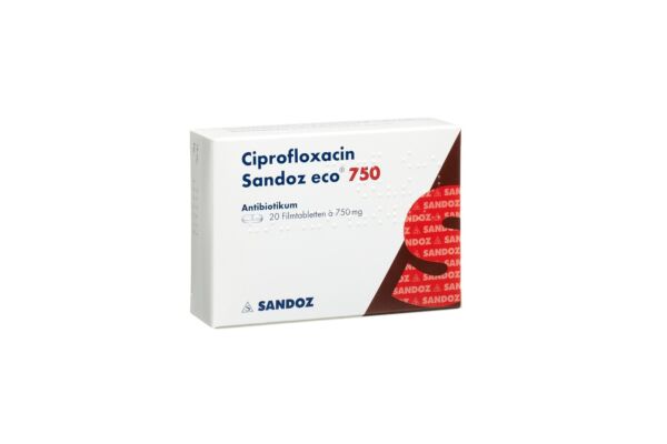 Ciprofloxacin Sandoz eco Filmtabl 750 mg 20 Stk