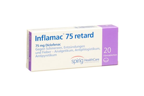 Inflamac retard cpr pell ret 75 mg 20 pce