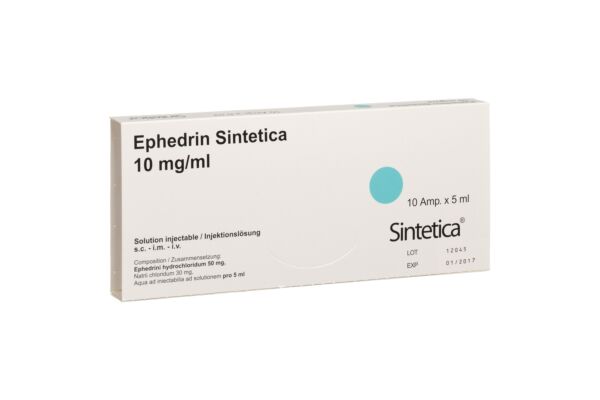 Ephedrin Sintetica Inj Lös 50 mg/5ml Ampulle 10 x 5 ml