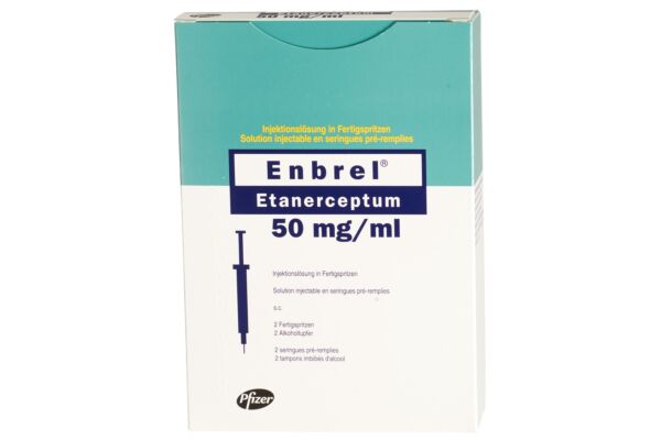 Enbrel Inj Lös 50 mg/ml 2 Fertspr 1 ml