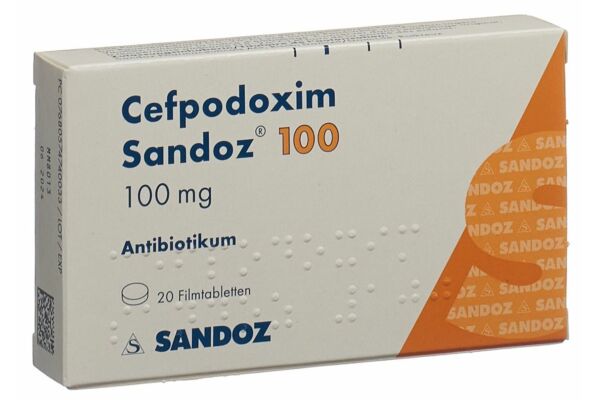Cefpodoxim Sandoz Filmtabl 100 mg 20 Stk
