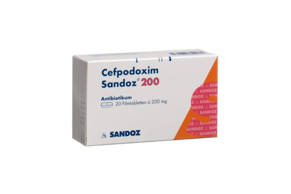 Cefpodoxim Sandoz Filmtabl 200 mg 20 Stk