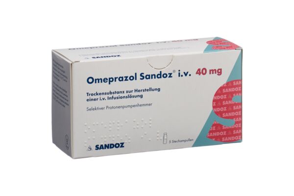 Oméprazole Sandoz subst sèche 40 mg flac 5 pce