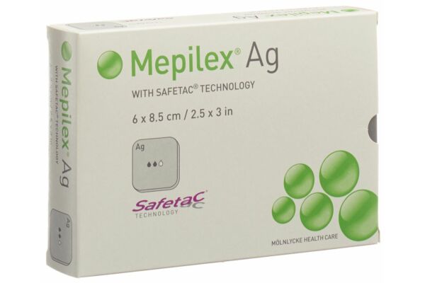 Mepilex Ag pansement hydrocellulaire Safetac 6x8.5cm silicone 5 pce