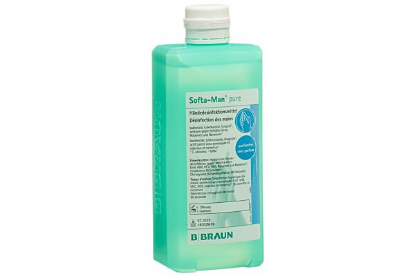 Softa-Man pure désinfection des mains alcool sans parfum 500 ml