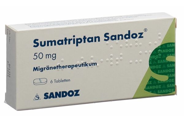 Sumatriptan Sandoz Tabl 50 mg 6 Stk