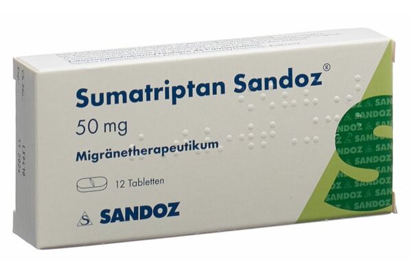 Sumatriptan Sandoz Tabl 50 mg 12 Stk