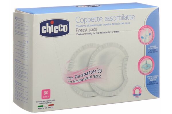 Chicco compresses allaitement allaitement sûr antibactérien 60 pce